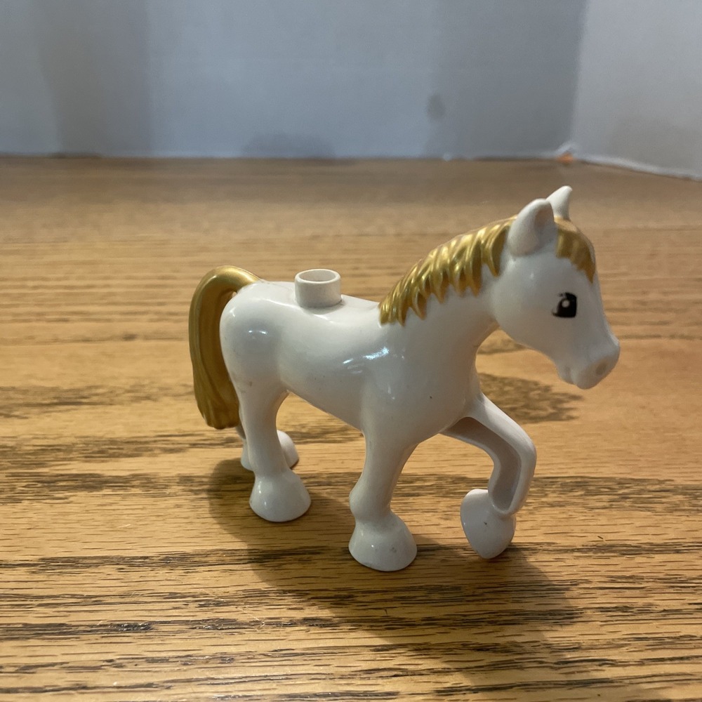 LEGO Duplo White Horse Replacement‎ Cinderella's Carriage 6153 Gold Mane & Tail